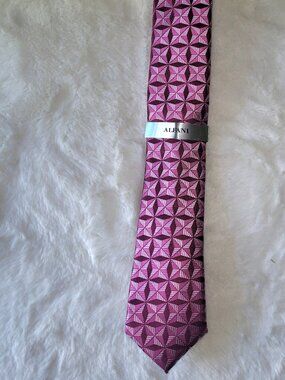 Alfani Mens Kinney Geo-Pattern Tie Berry OS